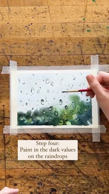 S A R A H C R A Y on Instagram: "A little step by step on painting these raindrops ❤️ #watercolor #watercolorreels #sarahcray #letsmakeart #letsmakeartwatercolor" Raindrop Watercolor, Rain Watercolor Painting, Watercolor Raindrops, Rain Watercolor, September Art, Watercolor Art Diy, Let's Make Art, Art 2023, Rain Painting