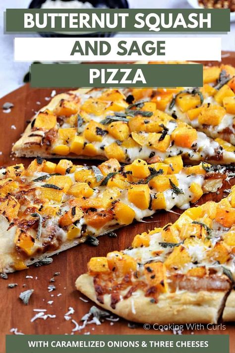 Sage Pizza, Roasted Butternut Squash Cubes, Butternut Squash And Sage, Pear Pizza, Butternut Squash Bread, Butternut Squash Pizza, Butternut Squash Casserole, Squash Pizza, Winter Squash Recipes