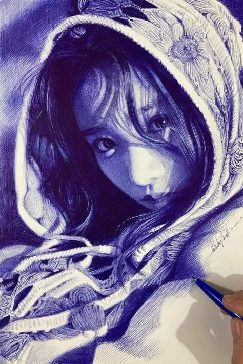 Bic Pen Art, Realistic Pen Drawings, Ball Point Pen Sketches, Ballpoint Pen Portrait, Hyperrealism Drawing, Ball Point Pen Drawing, Ball Pen Art, Ballpoint Drawing, Pen Arts