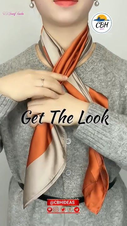 How To Tie Scarfs Tutorials, How To Put Scarf On Neck, Tying A Neck Scarf, How To Tie A Neck Scarf Silk, How To Tie Square Scarf, Scarf Knots How To Tie Scarves, Tie A Scarf Around Your Neck, How To Tie Neck Scarf, How To Tie A Neck Scarf