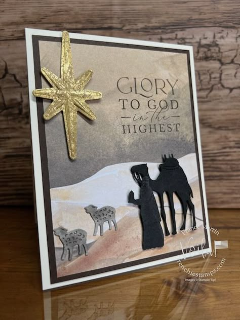 Nativity Christmas Cards, Religious Christmas Cards, Oh Holy Night, Stampin Up Christmas Cards, O Holy Night, Designer Paper, Religious Christmas, Stampin Up Christmas, Night Night