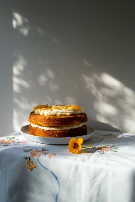 Spiced Pumpkin & Orange Cake with Mascarpone Icing Pumpkin And Mascarpone, Spiced Parsnip Cake, Pumpkin Lust Cake, Orange Pumpkin Cake, Pumpkin Mascarpone, Orange And Cardamom Cake, Orange Saffron Cake, Mascarpone Icing, Cake With Mascarpone