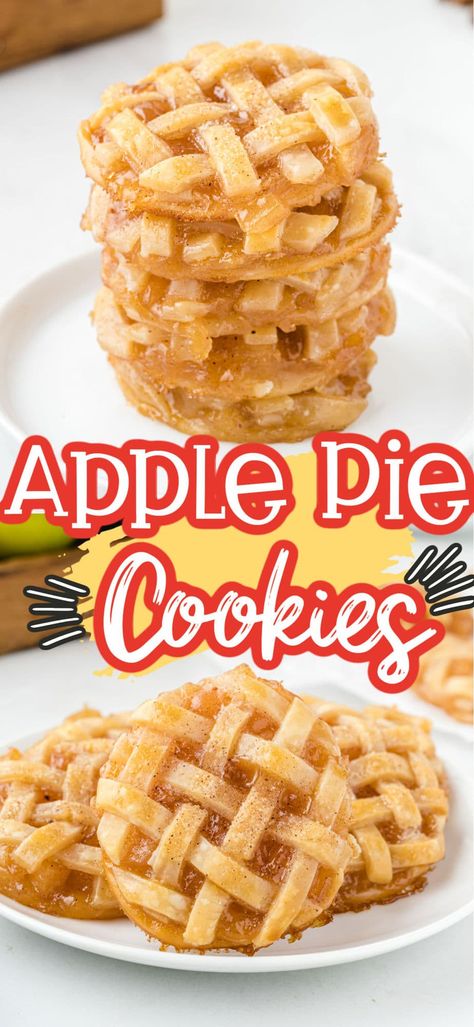 Caramel Apple Pie Cookies, Apple Pie Cookie Recipe, Mini Apple Pie, Apple Pie Cookies, Classic Apple Pie, Apple Dump Cakes, Easy Apple Pie, Pie Cookies, Lemon Sugar Cookies