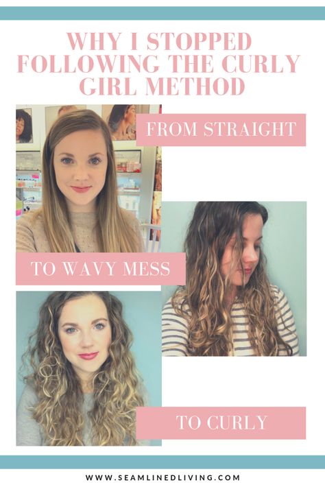 Why I Stopped Following the Curly Girl Method - Talking about your hair can be an emotional topic. So much time and effort go into styling your hair, and it can be very frustrating if you can’t figure out a style that you like. Learn more about my curly hair journey. - Seamlined Living Curly Hair Journey, The Curly Girl Method, Curly Hair Photos, Hair Frizz, Curly Girl Method, Beautiful Curls, Curly Hair Routine, Curly Hair Care, Curly Hair Tips