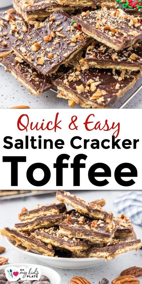 Christmas Crackers Recipe Saltine Toffee Keto, Toffee Bark Saltine, Soda Crackers Toffee, Chocolate Saltine Toffee, Cracked Saltine Crackers, Saltine Chocolate Toffee Bark, Salted Toffee Crackers, Toffee Bars Recipe Saltines, Oyster Cracker Toffee Recipe