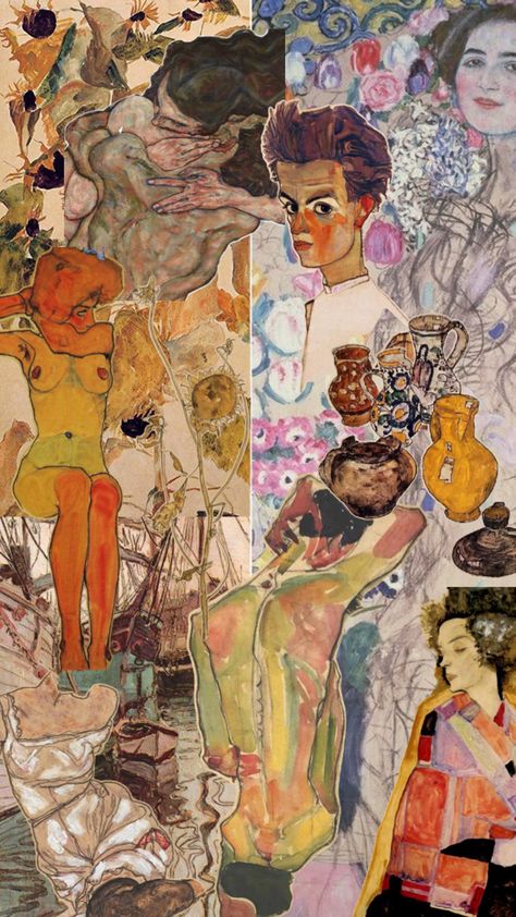 egon schiele collage Egon Schiele Drawings, Egon Schiele, First Art, Cute Art Styles, Life Drawing, Fashion Art, Cute Art, Sketch Book, Art Inspiration