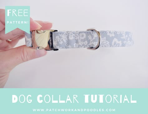 Dog Collar in 4 Sizes | A Tutorial - Patchwork and Poodles Dog Collar Tutorial, Make A Dog Collar, Dog Collar Diy Tutorials, Collar Tutorial, Dog Collar Pattern, Dog Sewing, Velvet Dog Collar, Diy Dog Collar, Collars Diy