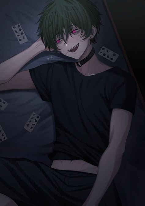 Goth Boy Art, Anime Goth Boy, Emo Boy Drawing, Emo Boy Art, Male Yandere, Anime Goth, Yandere Girl, Yandere Manga, Yandere Boy