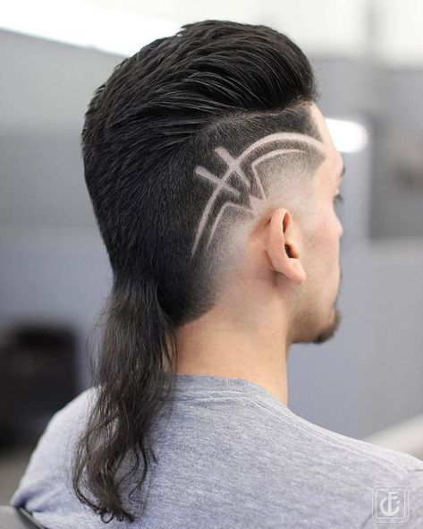 The Rat-tail Rat Tail Haircut, Modern Mullet Haircut, Hair Designs For Men, Tail Hairstyle, Shaved Hair Designs, Mullet Haircut, Rat Tail, Haircut Designs, Men Haircut Styles