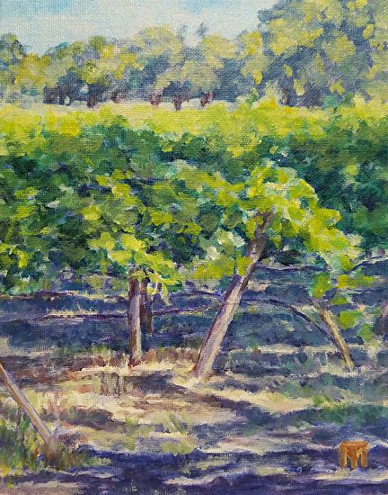 Sunlight on the Vines by Mary Therese Acrylic ~ 10" x 8" Vine Painting Acrylic, Vine Painting, Painting Acrylic, Vines, Acrylic Painting, Trees, Art