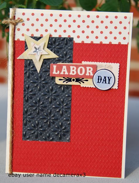 Handmade Labor Day Card.  Handmade By: Quinn Labour Day Card, Pokemon Birthday Card, Labor Day Crafts, Art Craft For Kids, Flower Crafts Kids, Handmade Birthday Card Ideas, Patriotic Cards, Anniversary Cards Handmade, Elderly Activities