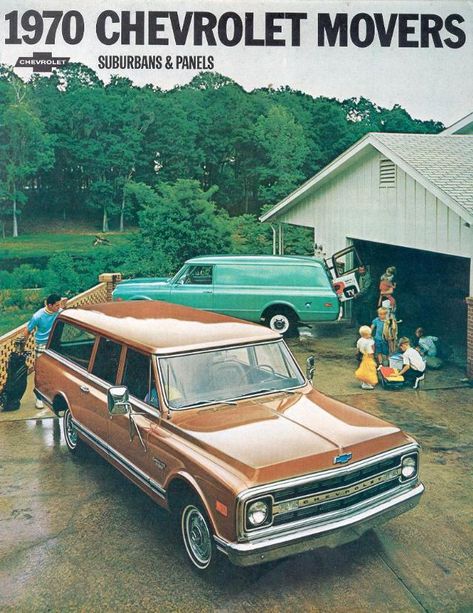 Directory Index: GM Trucks and Vans/1970_Trucks-Vans/1970_Chevrolet_Suburban Chevrolet 4x4, Station Wagon Cars, 72 Chevy Truck, Automobile Advertising, Old Wagons, Vintage Pickup Trucks, Car Brochure, Chevy C10, Chevy Suburban