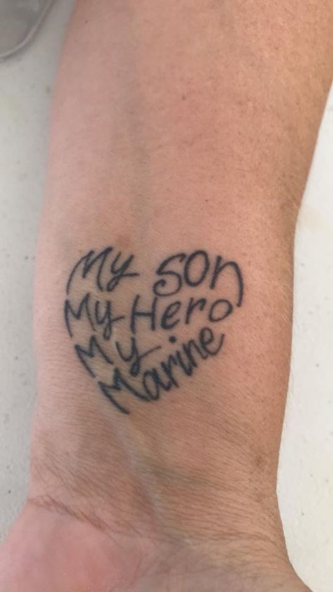 Inspiration for my MoM tattoo Marine Mom Tattoo Ideas Sons, Marine Daughter Tattoo, Navy Mom Tattoo Ideas, Marine Corps Tattoos For Women, Marine Tattoos For Women, Usmc Mom Tattoo, Army Mom Tattoos, Air Force Mom Tattoo, My Mom Tattoo