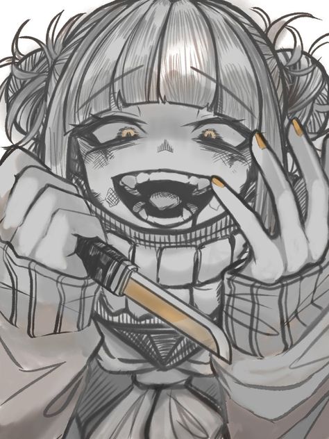 Mha Fanart Toga, Toga Mha, Devil Anime, Yandere Girl, Toga Himiko, Anime Villians, Ochako Uraraka, Easy Drawings Sketches, Cute Profile Pictures