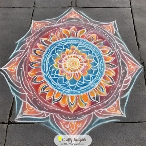 31 Captivating Chalk Art Ideas To Inspire Beginners And Pros | Crafty Insights Mandala Chalk Art, Chalk Art Ideas, Chalk Artist, American Festivals, Pavement Art, Quality Family Time, Fairy Tale Characters, Bubble Art, Cultural Celebration