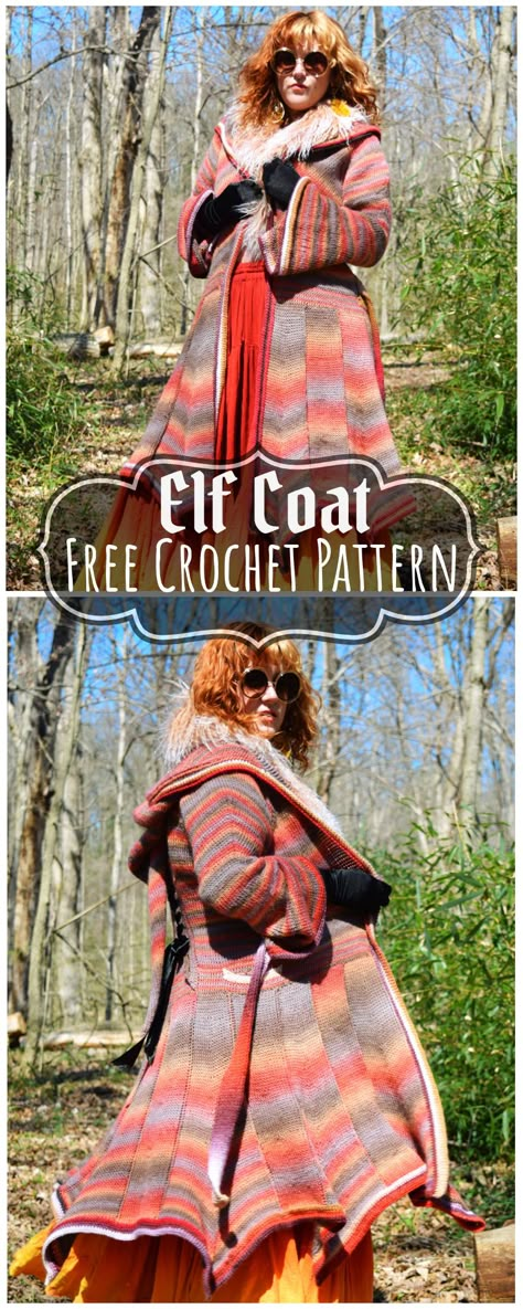 Elf Coat Pattern: Large | Morale Fiber Morale Fiber, Crochet Coat Pattern, Recycled Sweater, Crochet Washcloth, Crochet Cardigans, Crochet Leaves, Crochet Coat, Crochet Sweaters, Crochet Jacket