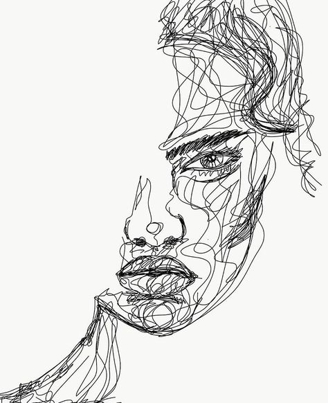 Aesthetic Model Photography, One Line Sketch, Contemporary Portrait Artists, Drawing One Line, Body Outline, Linear Art, Face Artwork, Gcse Art Sketchbook, Single Line Drawing