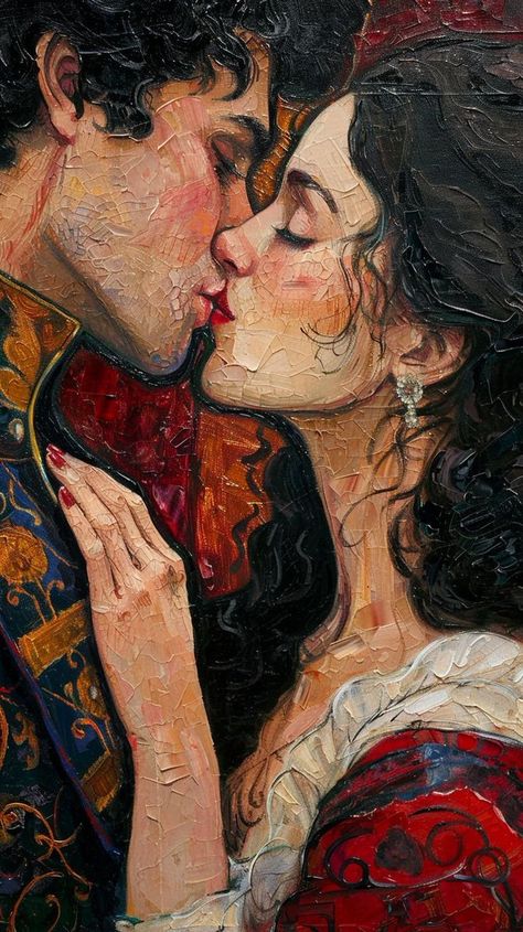 Couple Painting Wallpaper, Romeo And Juliet Aesthetic Art, Romeo And Juliet Wallpaper, Romantic Painting Ideas, Romeo And Juliet Painting, Love Painting Romantic, Romeo And Juliet Art, Romantic Paintings Couple, Romeo And Juliet Aesthetic