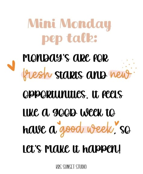 here’s your mini monday pep talk 🦋 p.s come see kb this week!!<3 Funny Monday Motivation, Mini Monday Pep Talk, Pep Talk Quotes, Monday Pep Talk, Peer Counseling, Quotes For The Week, Business Education Classroom, Monday Affirmations, New Week Quotes