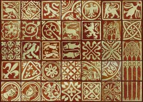 It is what makes the charm of any artisanal production. Medieval Symbols, French Tile, Ancient Tiles, Medieval Pattern, Antique Tiles, Medieval Life, Encaustic Tile, Medieval Period, Terracotta Tiles