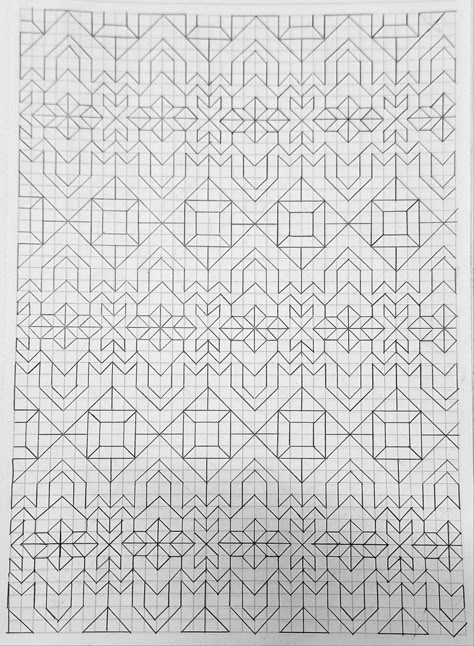 Graph Paper Art Pattern, Shape Graphic Design, Paper Art Pattern, Graph Art, Geometric Patterns Drawing, Blackwork Embroidery Designs, Vinyl Art Paint, Blackwork Embroidery Patterns, Blackwork Cross Stitch