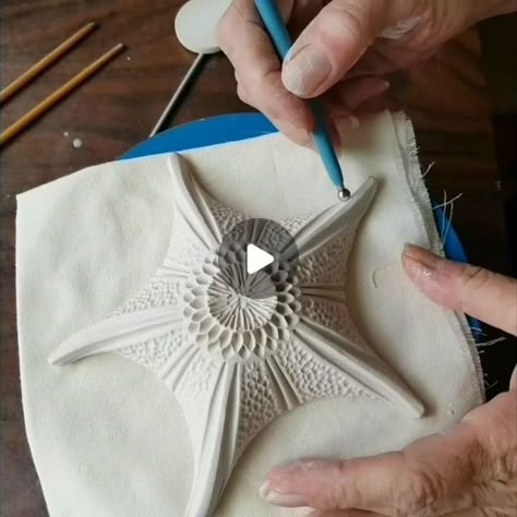 Christmas Ceramics Ideas, Sea Inspired Ceramics, Ceramics Sea Inspired, Sealife Ceramics, Star Pottery, Ceramic Starfish, Stone Ceramic, Slab Ceramics, Coral Art