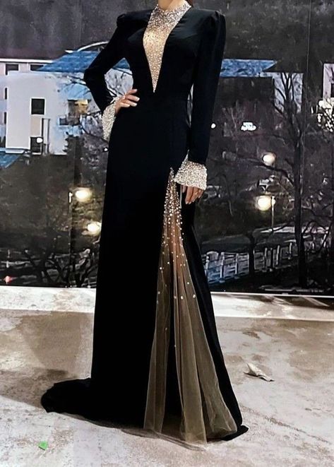 Black Evening Dress Elegant, Gowns Elegant, Black Dresses Classy, Gowns Dresses Elegant, Soiree Dress, Elegant Dresses Classy, Glamour Dress, فستان سهرة, Black Evening Dresses