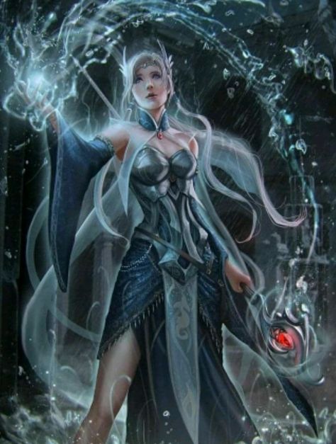 Female Ice Mage, Mage, Ice Queen, Strong, Female Fantasy Art Water Mage, Ice Mage, Akali League Of Legends, Heroic Fantasy, Fantasy Warrior, Arte Fantasy, Medieval Fantasy, Fantasy Artwork, White Hair