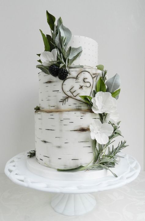 Birch Wedding Cakes, Birch Tree Cakes, Shoes Tutorial, Baby Shoes Tutorial, Wedding Cake Tree, Birch Tree Wedding, Shoe Patterns, Birch Wedding, Tiered Cake