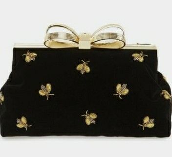 Ted Baker Handbag, I Love Bees, Clutch Purse Black, Embellished Clutch, Bee Inspired, Bee Jewelry, Bee Decor, Black Clutch, Bees Knees