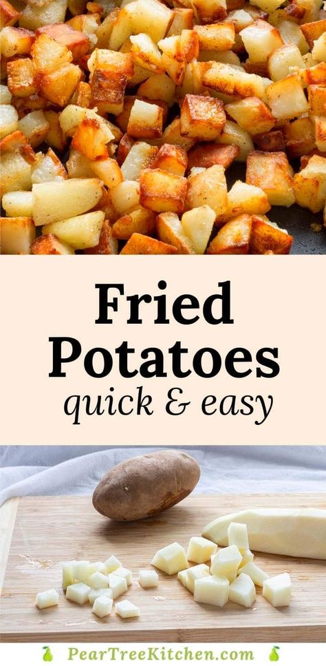 American Fry Potatoes, Southern Fried Potatoes Skillet, Fried Russet Potatoes Skillet, Cast Iron Fried Potatoes, Smothered Fried Potatoes, American Fried Potatoes, How To Make Country Potatoes, Fried Skillet Potatoes, Easy Fried Potato Recipes