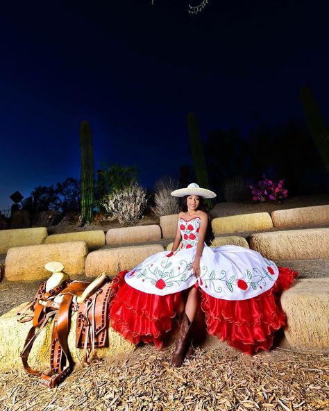 Red Charro Quinceanera Theme, Quince Charro, Charro Quinceanera Theme, 15 Photoshoot, Red Quinceanera Ideas, Charro Theme, Charro Quince, Quince Themes, Mexican Quinceanera