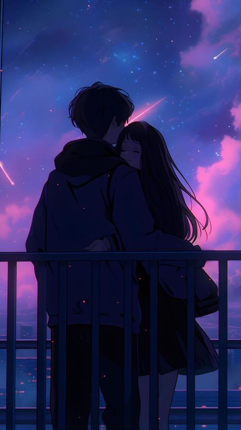 Lofi Images, Love Couple Wallpaper, Romantic Wallpaper, Romantic Background, Romantic Anime Couples, Japon Illustration, Cute Couple Wallpaper, Anime Couple, Beautiful Dark Art