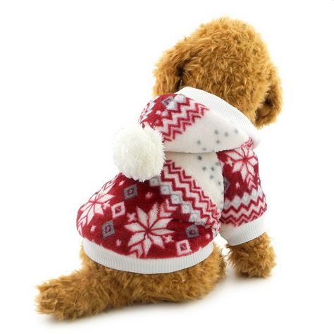 SELMAI Dog Christmas Coat Snowflake Fleece Dog Hoodie Sweater Small Pet Clothes Pattern Red S -- Click image to review more details. (This is an affiliate link) #ilovecats Pet Clothes Patterns, Christmas Coat, Cat Apparel, Xmas Outfits, Dog Fleece, Christmas Puppy, Clothes Pattern, Red S, Small Pet