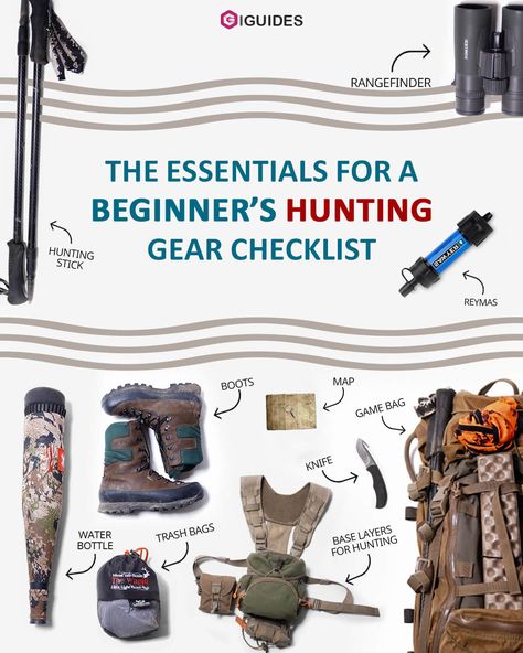 The Essentials for a Beginner’s Hunting Gear Checklist Hunting Backpack Checklist, Moose Hunting Gear, Deer Hunting Essentials, Archery Elk Hunting, Womens Hunting Gear, Hunting Essentials, Hunting Packs, Moose Hunting, Hunting Backpacks