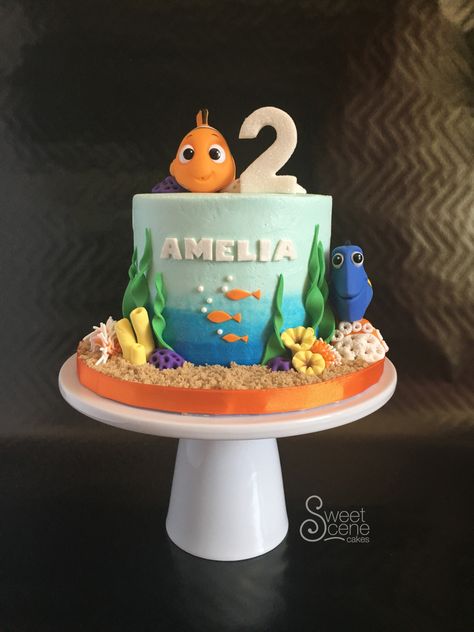 Dory Birthday Cake, Finding Nemo Birthday Cake, Birthday Cake For Kids, Dory Cake, Ocean Birthday Cakes, Finding Nemo Cake, Nemo And Dory, Finding Dory Birthday Party, Dory Birthday Party