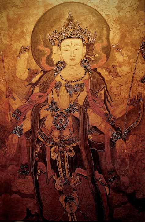 Chinese Buddhism, Samurai Wallpaper, Dunhuang, Chinese Mythology, Applied Arts, Buddha Art, China Art, Buddhist Art, Chinese Culture