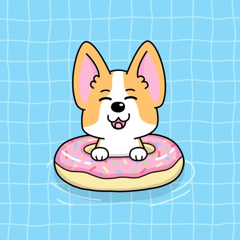 Donut Floaties, Donut Pool Float, Donut Pool, Summer Chalkboard, Painted Window Art, Sticker Inspiration, Photoshop Drawing, Donut Dessert, Pool Art