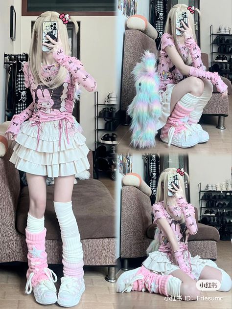 Pink Harajuku Fashion, Barbie Outfits Ideas, Kawaii Fits, Aesthetic Cosplay, Creepy Cute Fashion, Fashion Profile, Kawaii Kei, Kawaii Outfit, Kawaii Outfits