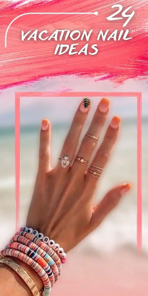 Cute Manicures, Vacation Nails Ideas, Beach Nails Ideas, Vacation Nail Ideas, Nails Ideas 2023, Nails Vacation, Caribbean Outfits, Vacation Nails, Tropical Getaways