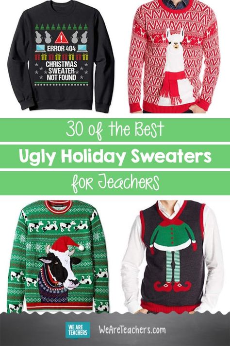 Teacher Fashion, Ugly Holiday Sweater, Holiday Sweaters, We Are Teachers, Teacher Teaching, Teacher Jokes, Teaching Inspiration, Winter Crafts For Kids, Teacher Things