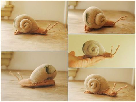 Cute little snail scultptyre handmade in Australia from upcycled fabric (discarded linen remnants) by Willowynn. A nice eco-friendly gift for all the snail lovers :)       #Craft, #Fabric, #Handmade, #Recycled #Clothing Upcycle Toys, Recycled Diy, Upcycled Ideas, Upcycled Textiles, Textiles Projects, Upcycled Fabric, Eco Friendly Toys, Diy Recycle, Recycled Fashion