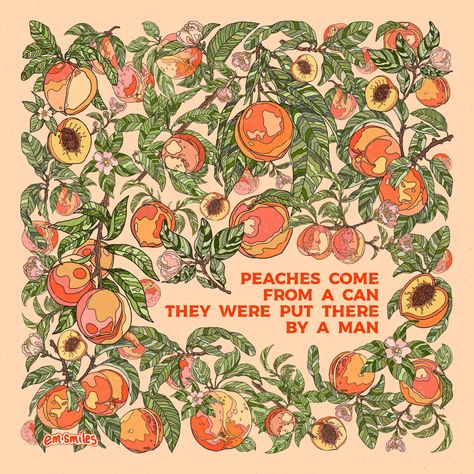 If I had my little way, I’d eat peaches every day 🍑🍑 #peaches #plentyofpeaches #potusoapeaches #emsmiles #peachescomefromacan #womenofillustration #procreateillustration Peach Poster, Peach Illustration, Peach Vintage, Cold Mountain, Esthetician, Botanical Illustration, Peaches, Design Inspo, Digital Illustration