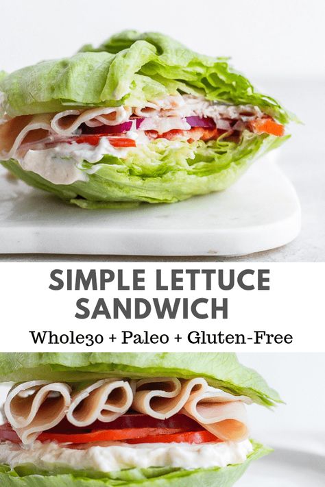 Lettuce Sandwich, Whole 30 Diet, Paleo Lunch, Paleo Whole 30, Healthy Eating Recipes, Whole 30 Recipes, Whole 30, Clean Eating Snacks, Healthy Lunch