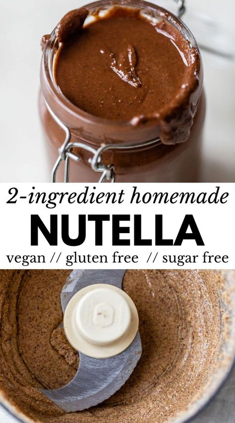 Hazelnut Spread Recipes, Homemade Nutella Recipes, Hazelnut Recipes, Nut Butter Recipes, Healthy Nutella, Homemade Nut Butter, Homemade Almond Butter, Vegan Nutella, Homemade Nutella