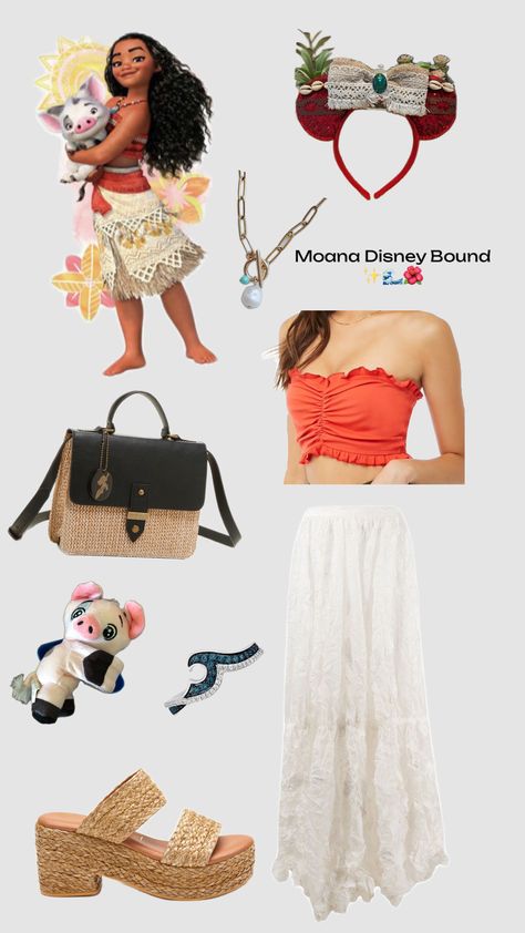 Moana Disney Outfit 🌊✨🌺 Moana Disneybound, Moana Halloween Costume, Moana Cosplay, Disney Princess Inspired Outfits, Disney Park Outfit, Outer Banks Outfits, Disney Character Outfits, Princess Inspired Outfits, Moana Disney