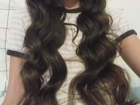 Brown cute silky wavy hair !! Made with the sock method 💌