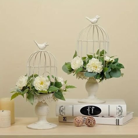 Classic Birdcage Candlesticks Perfect For Weddings Parties - Temu Canada Bird Cage Decoration, Home Table Decorations, Bird Cage Decor, Bird Cages, Wedding Party Decorations, Retro Home, Bird Cage, Summer Decor, Decor Crafts