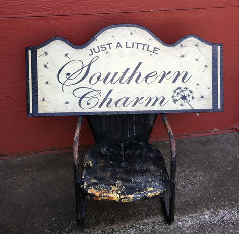 We had the opportunity to create a large 5' outdoor sign for "Just a little Southern Charm" boutique in Smithville, Tn. The owners wanted to use a unique shaped reclaimed sign from another nearby building so we designed a logo and hand painted it for a fresh new look. It's a wonderful place to shop, check them out! "Just a Little Southern Charm" at 316 West Broad St Smithville, Tennessee. (615) 597-1617 (615) 597-1617 Sign Niche's photo. Smithville Tennessee, Southern Charm, Outdoor Signs, Wonderful Places, Tennessee, New Look, Hand Painted, Boutique, Signs