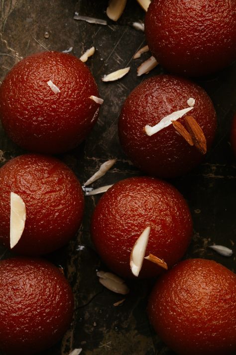 Gulab Jamun Photography, Sweets Images, Indian Food Photography, Food Captions, Diwali Food, Almond Meal, Indian Dessert, Gulab Jamun, Indian Dessert Recipes